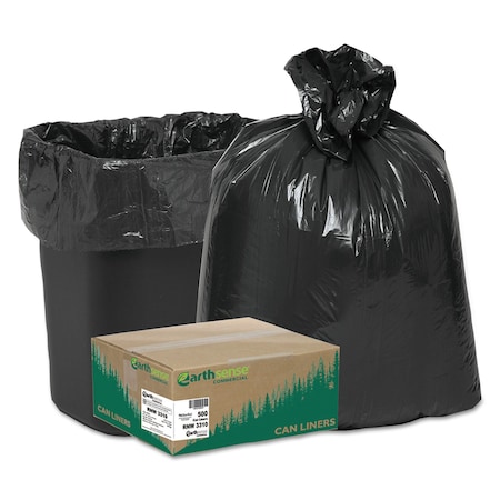 Earthsense Commercial 16 gal Trash Bags, 24 in x 33 in, Heavy-Duty, 0.85 mil, Black, 500 PK RNW3310